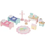 Le Toy Van Puppenhaus-Möbel Kinderzimmer Zubehör 24 Teile