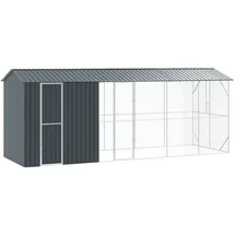 vidaXL Vogelkäfig mit Erweiterung 645 x 210 x 247 cm anthrazit