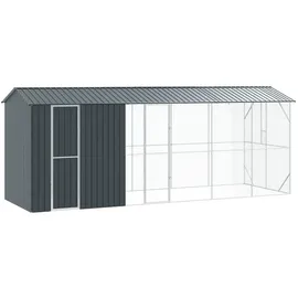 vidaXL Vogelkäfig mit Erweiterung 645 x 210 x 247 cm anthrazit