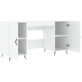 vidaXL Schreibtisch Hochglanz-Weiß 140x50x75 cm Holzwerkstoff