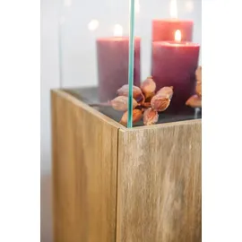 Vivanno Windlicht-Säule 100 x 27 x 27 cm Braun