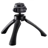 Mantona Gaia Tischstativ 1/4 Zoll Arbeitshöhe=13cm Schwarz Wasserwaage, inkl. Handschlaufe