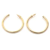 FIRETTI Creolen Ohrschmuck basic groß Gelbgoldfarben 60mm