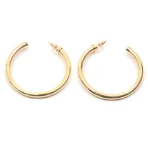 FIRETTI Creolen Ohrschmuck basic groß Gelbgoldfarben 60mm