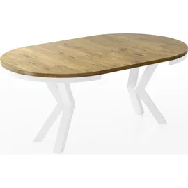 WFL GROUP Esstisch, Eiche, Holzwerkstoff, 10-Sitzer, Rund,Rund, 120x76x120 cm, Esszimmer, Tische, Esstische