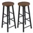 Woltu Barhocker 2er Set Bistrohocker, Gestell aus Stabilem Stahl, Sitzfläche aus Mdf, Dunkelbuche