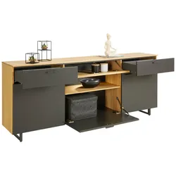 Sideboard Stockholm in Eichefarben/Schieferfarben
