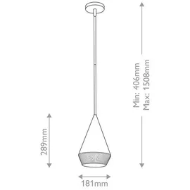 Elstead Lighting Daphne 1-flg. Ø 18,1 cm matt schwarz/natur