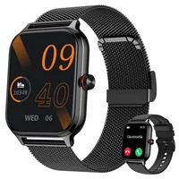 LODIMEKE Smartwatch Herren Damen Telefonfunktion Blutdruck Herzfrequenz Schlaf, 1.96’’ AI Fitnessuhr 100+ Sportmodi, IP67 wasserdichte Schrittzähler Wecker Taschenrechner Visitenkarte iOS Android