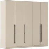 rauch Kleiderschrank Drehtürenschrank Schrank Garderobe Wäscheschrank Schlafzimmer AVOLA (in 3 verschiedenen Ausstattungen BASIC/CLASSIC/PREMIUM) mit hochwertigen Stangengriffen in Schwarz aus Metall MADE IN GERMANY beige 226 cm x 197 cm x 54 cm