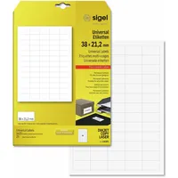 Sigel LA101 Mini-Etiketten selbstklebend, bedruckbar, weiß, z.B. Preisauszeichnung, 38