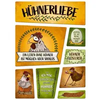 Trendaffe Hühner Kühlschrankmagnete 8er Set Zum Thema Huhn Hahn