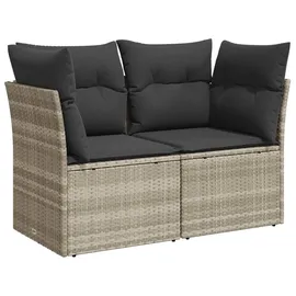 vidaXL Sofa Set 7-tlg. Hellgrau/Dunkelgrau Polyrattan/Stahl