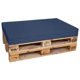 TexDeko Palettenkissen für Europalette 120x80x12cm Wasser-& Schmutzabweisend, abnehmbarer Bezug mit Reißverschluss, waschbar (Blau)