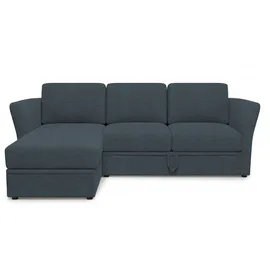 Home Affaire Ecksofa HOME AFFAIRE "Lavars, L-Form, Schlafsofa", blau, B:242cm H:90cm T:155cm, 53% strukturiertes Polyester, 47% Polyester, Sofas, Ecksofa, mit Bettfunktion und Stauraum, in zwei verschiedenen Bezugsqualitäten