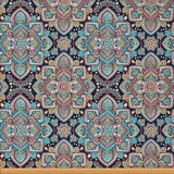 Loussiesd Ethnischer Paisley Stoff Meterware Traditionelles Mandala Orientalisches Blumenthema Polsterstoff für Stühle und Heimwerkerprojekte Böhmischer dekorativer wasserdichter Stoff 92x150cm