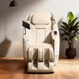360Home Massagesessel Kunstleder 73 x 106 x 140 cm Weiß mit Heizfunktion