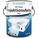 JAEGER Aqua Projektionsfarbe Leinwandfarbe weiss, wasserverdünnbar (2,5 Liter, weiss tuffmatt (ca. RAL 9016))