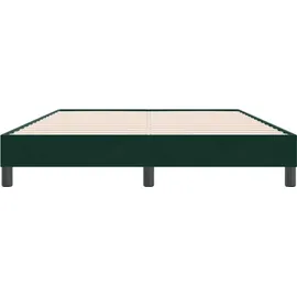 vidaXL Boxspringbett 140 x 220 cm Dunkelgrün