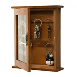 Wandmontierter Schlüsselkasten Aus Holz Mit Retro-acryltür – Eleganter Und Langlebiger Schlüsselorganizer