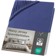 nyvi Spannbettlaken DreamScience Heavy Jersey 120 x 200 - 130 x 200 cm Blau