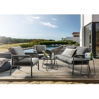 Destiny GENUA 1xSofa, 2xSessel, 2xTisch Ø60x40cm & Ø40x50cm, anthrazit