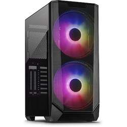Inter-Tech IT-3503 Airstream ATX RGB Gaming Gehäuse, Tempered Glass, Schwarz