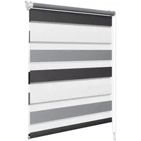 Woltu Doppelrollo 60 x 150 cm grau/weiß
