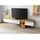 MASSIVMOEBEL24.DE Wien Lowboard 240 cm x 55 cm x 43 cm Weiß/Geölt Glas/Holz/Massivholz