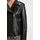 Boss Lederjacke BOSS ORANGE "Sandy Premium Damenmode", Damen, Gr. 34, schwarz (schwarz 001), Obermaterial: 100% Büffelleder, unifarben, Jacken, mit genarbter Struktur