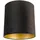 QAZQA Velour Lampenschirm Schwarz 40/40/40 mit Goldener Innenseite