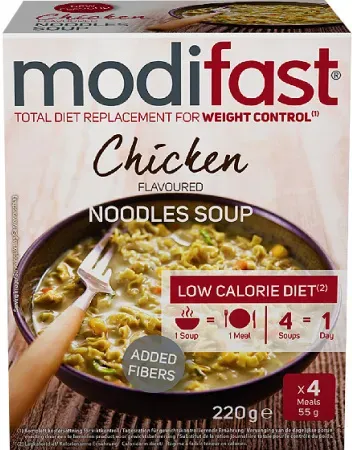 Modifast Intensive LCD Suppe Nudeln Mit Huhn Mahlzeit 4x55g