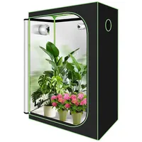 Clanmacy Gewächshaus Growbox Growzelt Gewächszelt 600D Indoor Pflanzenzelt Größe wählbar grün|schwarz 60 cm x 180 cm x 120 cm