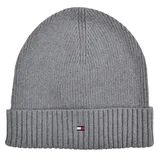 Tommy Hilfiger Strickmütze Mütze Cotton Cashmere Beanie Baumwolle Kaschmir Grau One Size - Einheitsgröße
