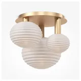 MAYTONI DECORATIVE LIGHTING Maytoni Deckenleuchte Reels, 3-flg., goldfarben / weiß, Glas