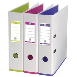 Oxford Ordner A4, myColour, 8 cm breit, zweifarbig weiß sortiert, 10 Stück