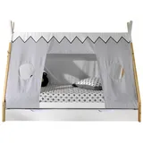 58 aufm Kessel ZELTBETT Karyn 7 206x158x98 aus Kiefer Massivholz in Weiß/natur | Gr.: onesize