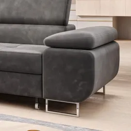 m-punkt Ecksofa Samt 3-Sitzer Grau