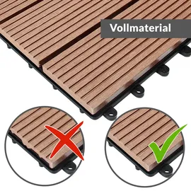 DEUBA Casaria® WPC Fliese 1x Klassik Terrakotta 30x30cm