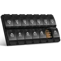 Opret Tablettenbox 7 Tage Morgens Abends,Pillendose 7 Tage 2 Fächer,Druckknopf-Design für die Hand Schwierigkeiten, Pillenbox Tablettendose Medikamentenbox 7 Tage