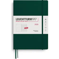 Leuchtturm 1917 Wochenplaner mit Notizbuch 2026 EN B5, waldgrün