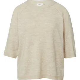 s.Oliver Kurzarmpullover Strickpullover Beige 34