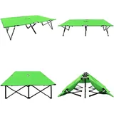 Doppelliege Klappbar Grün Stahl - Doppelliege - Klappliege - Campingbett - Sonnenschirm - Gartenmöbel - Home & Living