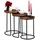 Relaxdays Satztisch rund Braun Mangoholz 46 x 58,5 cm