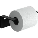 WEISSENSTEIN Toilettenpapierhalter Edelstahl ohne Bohren - WC-Rollenhalter selbstklebend - 16 x 5,5 x 8 cm - schwarz