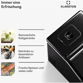 Klarstein Eiswürfelmaschine Klareis 13kg/24h Edelstahl, schwarz Schwarz
