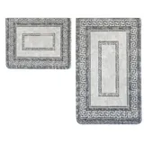 COFI Almina Grau 2 Teiliges Bademattenset 100 x 80 cm