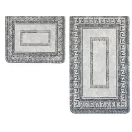 COFI Almina Grau 2 Teiliges Bademattenset 100 x 80 cm