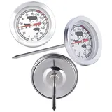 *Alpina* Backofenthermometer FLEISCHTHERMOMETER 12cm aus Edelstahl analog Backofenthermometer 95, Bratenthermometer Grillthermometer Fleisch Thermometer Grill