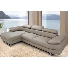 INOSIGN Ecksofa INOSIGN "Solution L-Form", beige (sand), B:286cm H:73cm T:167cm, Sofas, Ecksofa, mit Arm- & Kopfteilverstellung, wahlweise mit Bettfunktion